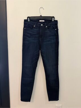 Good American Dark Blue Indigo Skinny Jeans Crop Good Waist